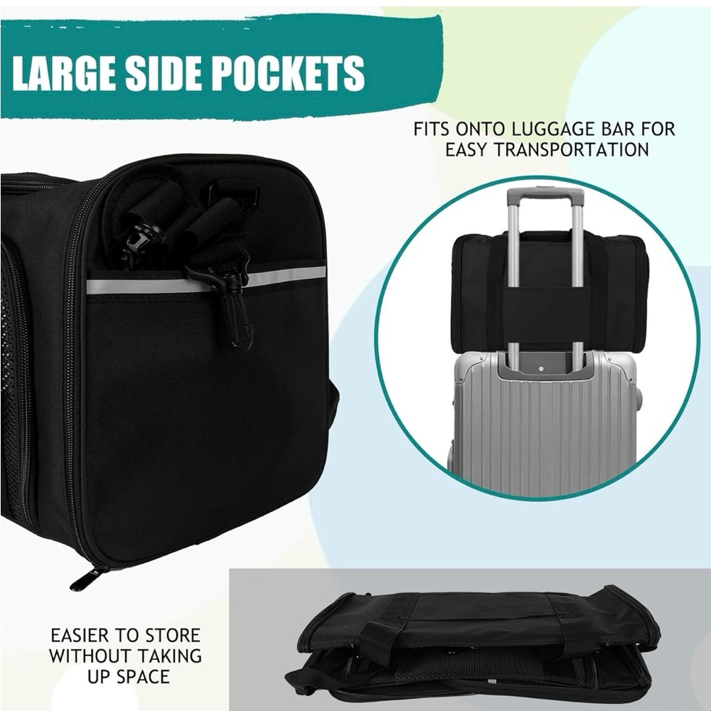 TSA Approved Pet Carrier | Black | 18x11x11 - Picture 5 of 5